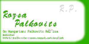rozsa palkovits business card